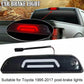 High-mounted brake light with red LED strip glowing in black housing