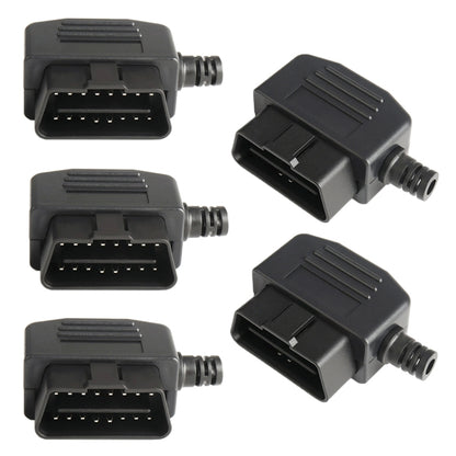 OBD2 16-pin male car connector, dark gray housing with screw-lock posts