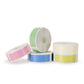 Rolls of adhesive label tape in green, pink, blue, yellow, and white colors