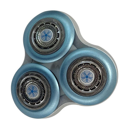 Philips shaver head replacement with three blue foil cutters