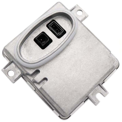 HID headlight ballast module with two electrical connectors on aluminum housing