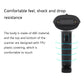 Black barcode scanner head with scan window and blue indicator glow