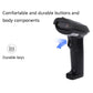 Black handheld 1D barcode scanner with top scan window and trigger