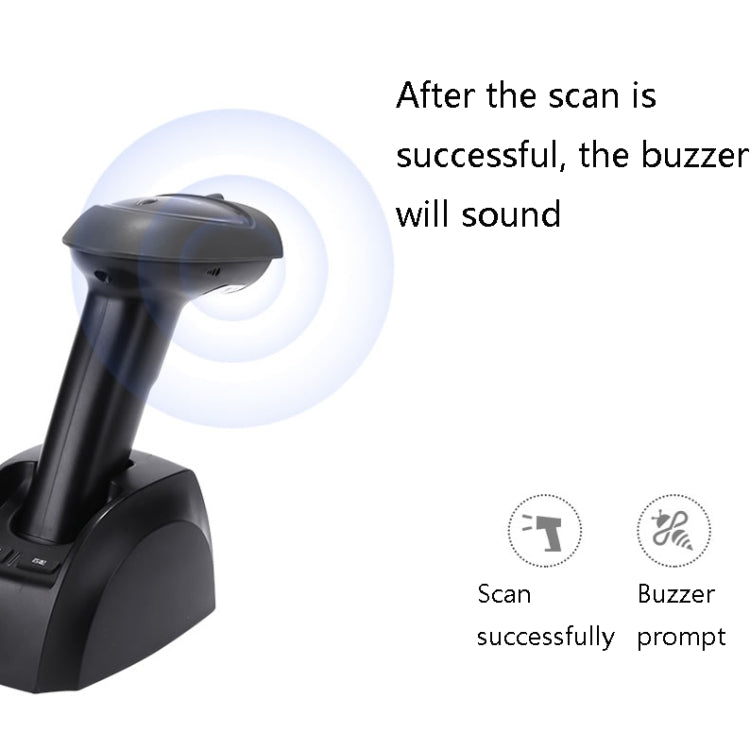 Black 1D barcode scanner with illuminated scan success ring