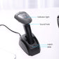 Black barcode scanner showing indicator light and sound hole on top