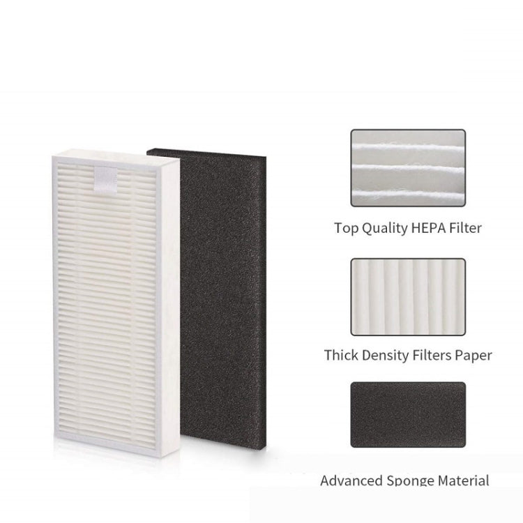Replacement filter set with white pleated paper and black foam sponge pads