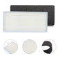 Hepa-style filter with white pleated core and dark foam backing pad