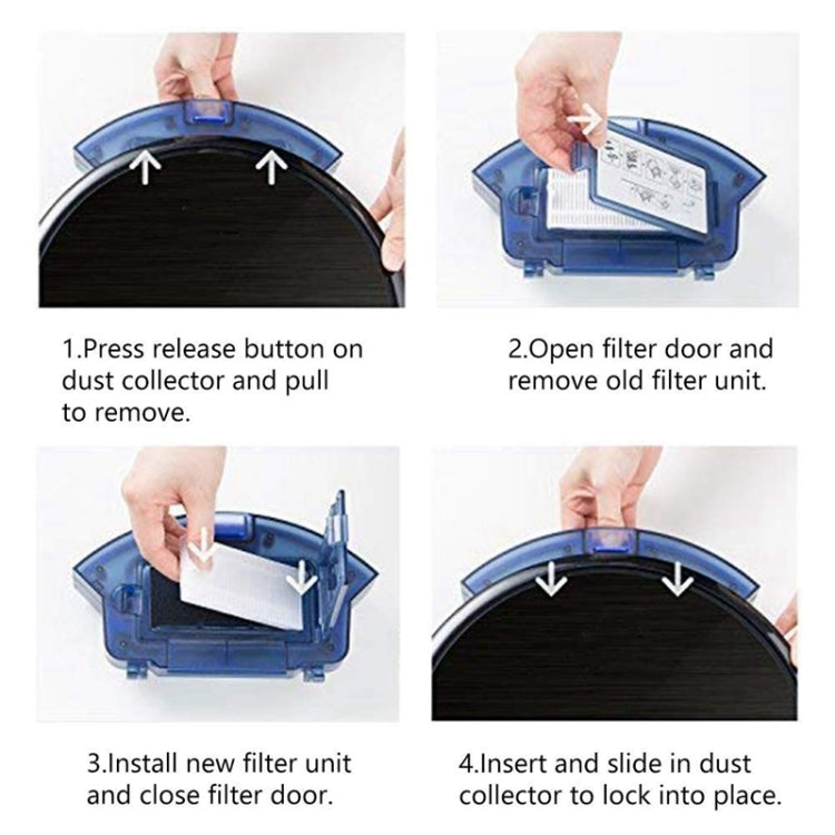 Hands installing a new filter into the vacuum dust collector and closing door