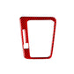 Red carbon-fiber style gear shift panel decorative sticker with rectangular cutout
