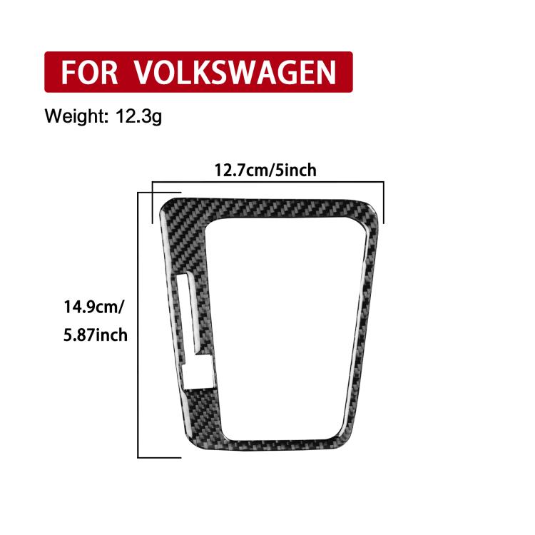Black carbon-fiber style gear shift panel decorative sticker, rectangular frame cutout