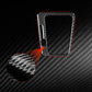 Black carbon-fiber style gear shift panel sticker with red border accents and cutout