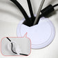 White round desk cable hole cover with inset showing cable installation
