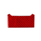 Red carbon-fiber rear charging port decorative sticker, rectangular trim.