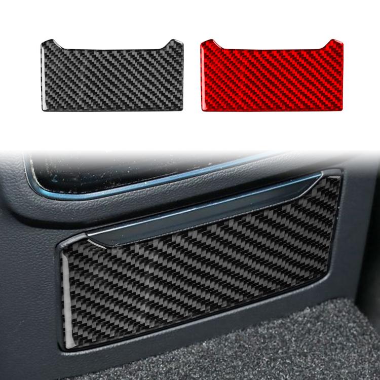 Carbon-fiber charging port decorative stickers: black and red rectangular trim.