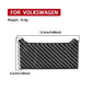 Black carbon-fiber charging port decorative sticker, rectangular trim with dimensions.