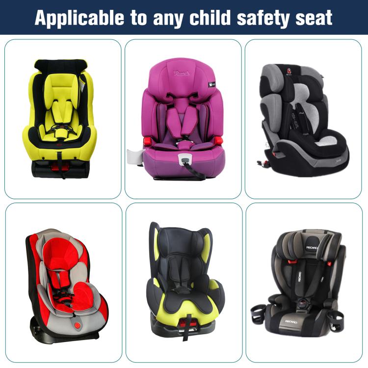 Universal child seat restraint anchor kit compatibility panel with child seat examples