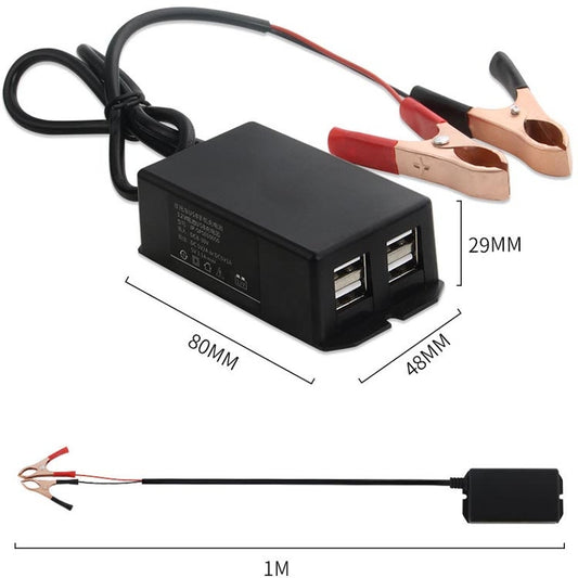 12/24V 4 USB Interface Motorcycle Car Mobile Phone Charger, Phone Charger
