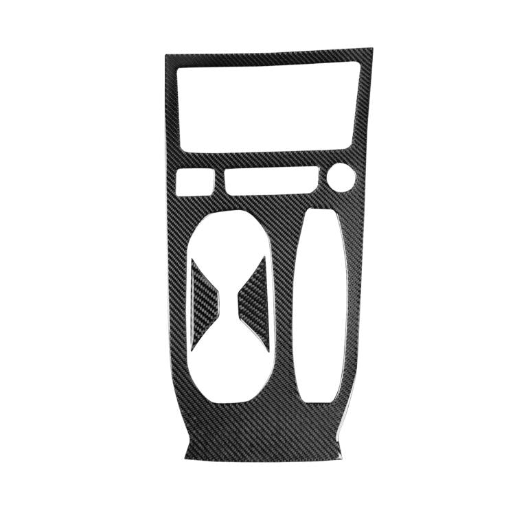 Black carbon-fiber center console cup holder trim set, 3-piece, RHD