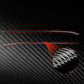Gear shift side trim stickers, red and black curved carbon-fiber strips with round trim