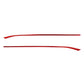 Red carbon-fiber style gear shift side trim sticker strips, 2 pieces.
