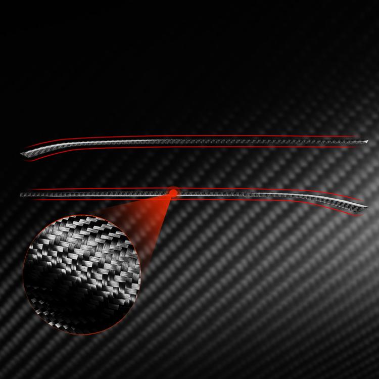 Carbon-fiber gear shift side trim sticker set with red accent outline detail.