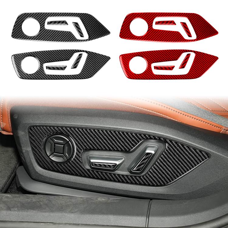 Black and red carbon-fiber style car trim stickers, set of 6, with circular cutouts