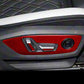 Red carbon-fiber style door adjustment panel trim stickers with circular and arrow details