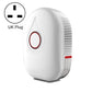Mini semiconductor dehumidifier with UK plug, red power button, white body.
