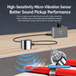 Portable acoustic leak locator with micro-vibration sensor module and metal probe