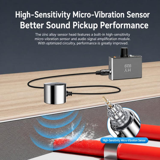 HY-929 Water Leak Detector with Dual Probes Acoustic Water Pipe Leak Locator Engine Noise Diagnosis, HY-929 EU Plug, HY-929 US Plug