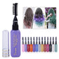 Temporary hair color mascara set with comb applicator and multiple shade bottles