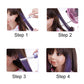 Temporary hair color mascara applicator being applied to hair strands