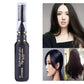 Dark temporary hair color mascara bottle with comb applicator and styled hair