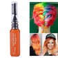 Temporary hair color mascara in orange, squeeze bottle with applicator brush.