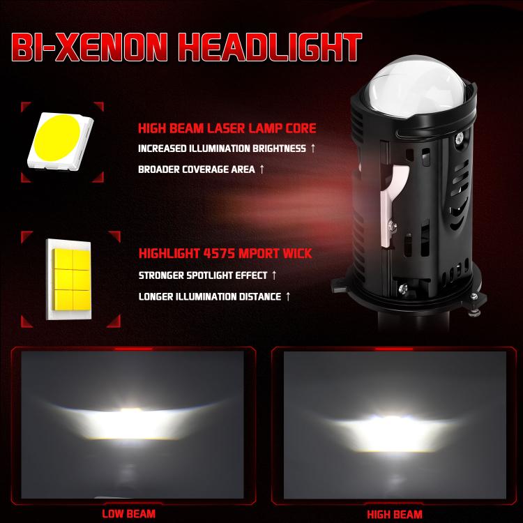 48W High-power LED Spotlight H4 Car Headlight With Solenoid Valve