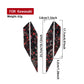 Carbon-style side body stickers, black with red speckle pattern, two front fin panels