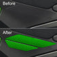 Green carbon-fiber style side body decoration sticker with two-piece fin design