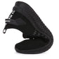 Black breathable mesh sports shoes, lace-up with thick tread sole
