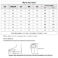 Men's size chart for casual sports shoes, with US and EU sizes
