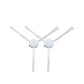 Robot vacuum side brush pair with white plastic and gray bristles