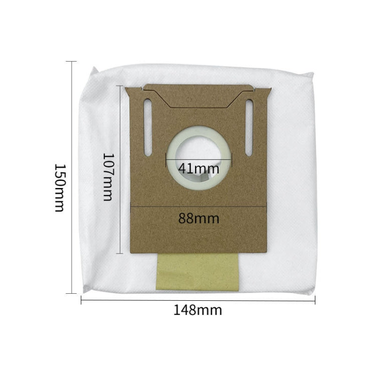 Non-woven dust bag for ecovacs T8 T8AIVI MAX, brown filter panel with size markings