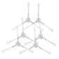 Set of 3 pairs side brushes with white stems and translucent gray bristles
