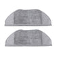 2-pack gray microfiber mop pads with curved half-dome shape and stitched edges
