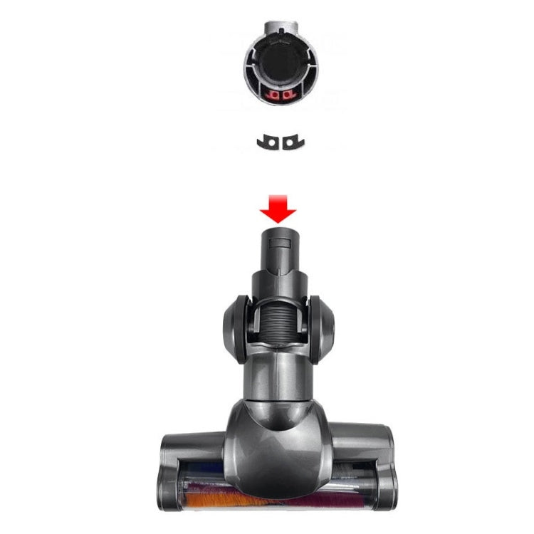 Vacuum brush head with circular base adapter and removable mounting piece