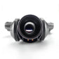 Vacuum brush head front connector with central suction opening