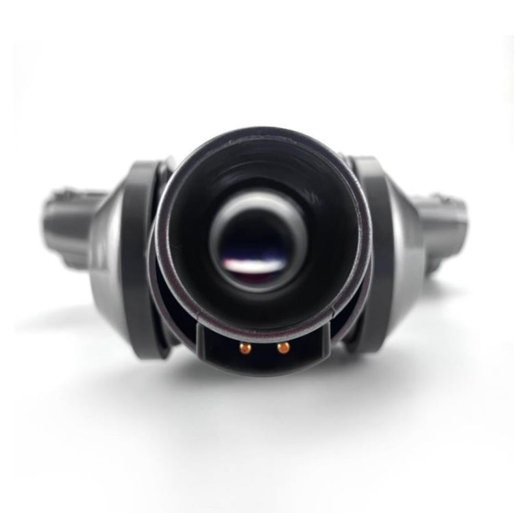 Vacuum brush head front connector with central suction opening