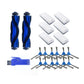 Robot vacuum accessory kit with blue side brush set, main brush cover tool, and white filter pads