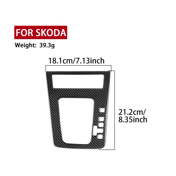 Black carbon-fiber gear shift trim sticker dimensions, approx 18.1 x 21.2 cm