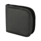 Black square sewing kit organizer case with stitched edges and zipper