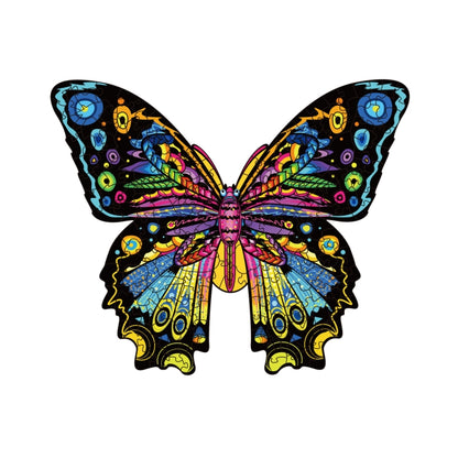 3D butterfly wooden puzzle, colorful multicolor wing design with central body
